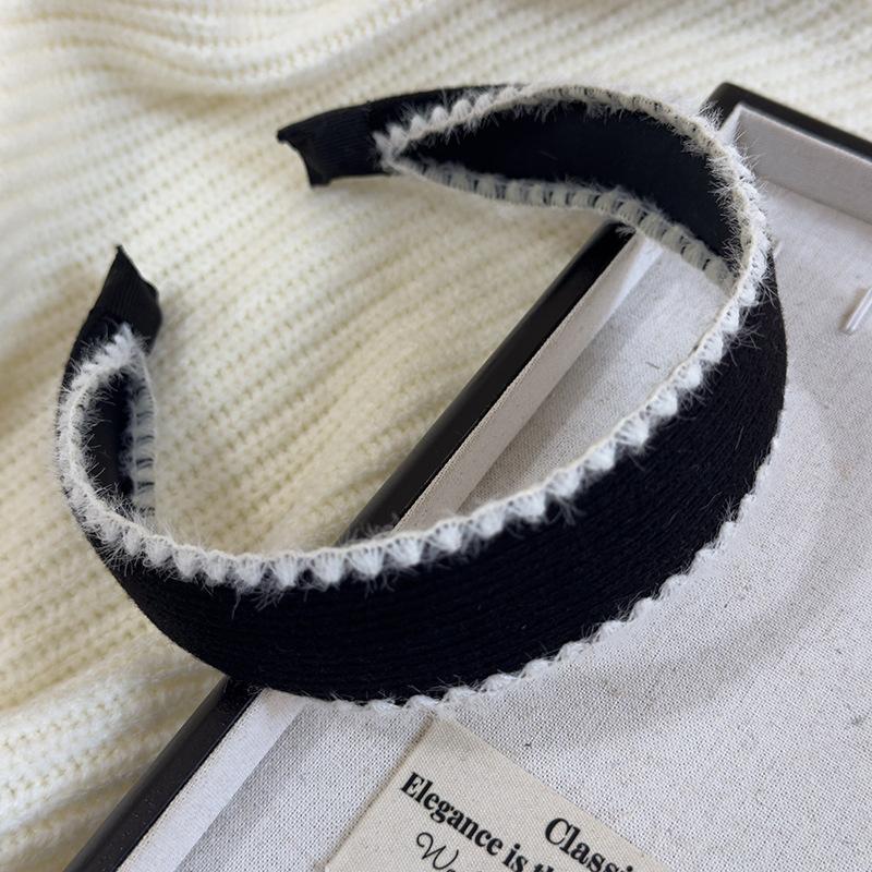 

Ретро Контрастные Вязаные Широкие Повязки на Голову Женские Элегантные Плюшевые Обручи для Волос Женские Стильные Вечерние Аксессуары для Волос Зимние Новинки