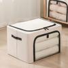 Foldable Clothes Storage Boxes Large Capacity Bins with Metal Frame Lids Clear Window and Sturdy Handles Daily Use