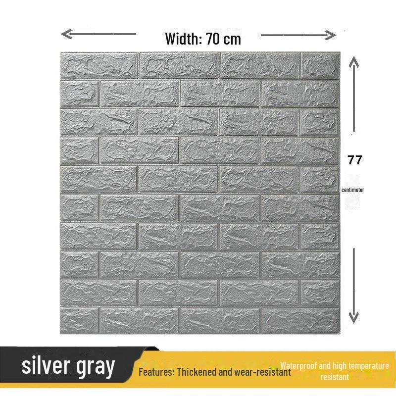 3D Waterproof Foam Brick Wall Sticker: Moisture-Proof, Self-Adhesive, Warm, and Decorative for Bedroom Walls.