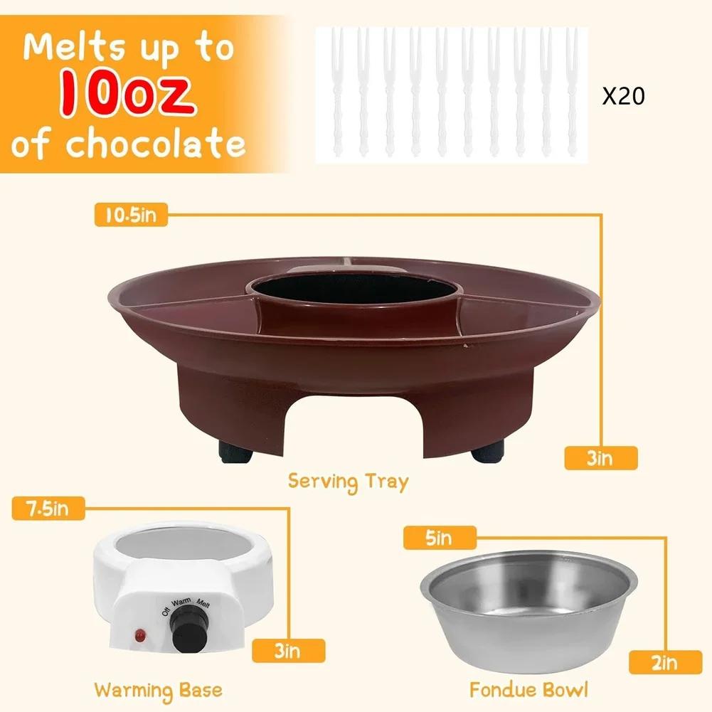 1 Set Chocolate Fondue Set 260ml Melting Pot Electric Chocolate Fondue Set 2 Heat Settings & Easy Clean Idea Kitchen Cook Tools