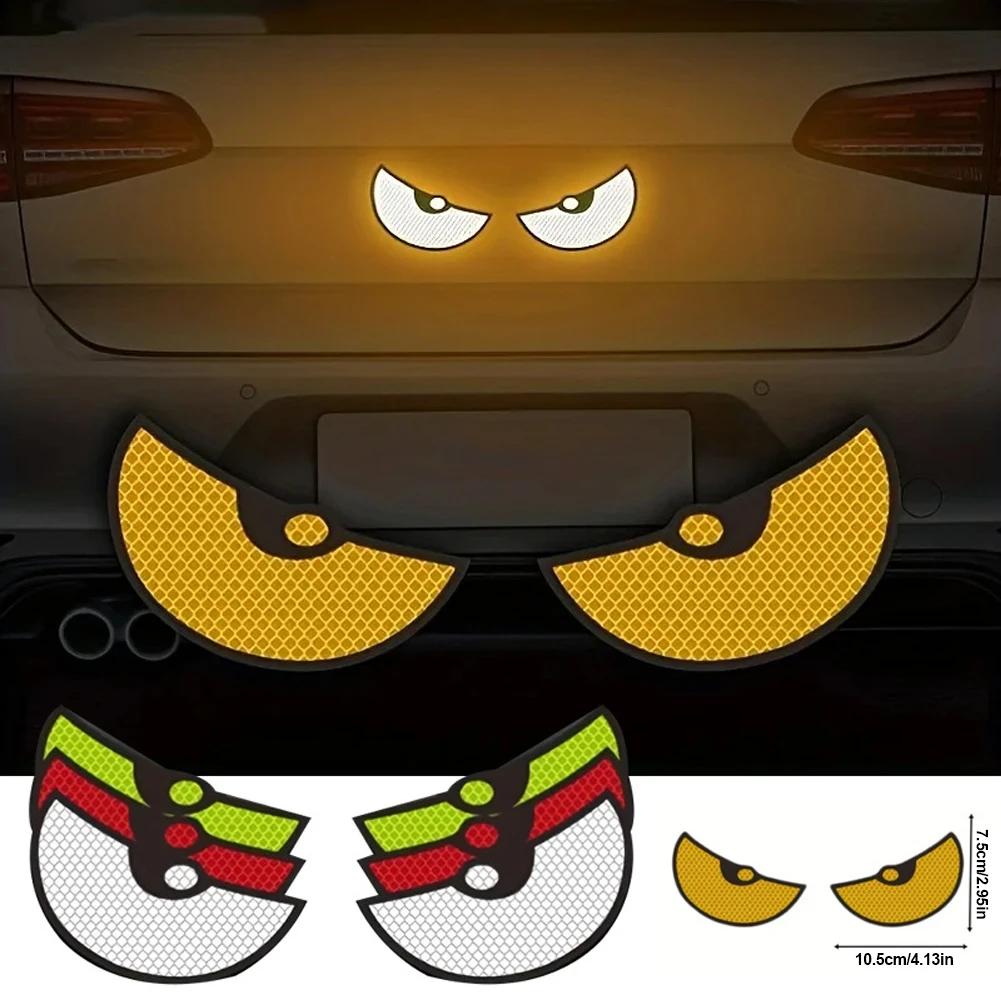 

2Pcs/Set Car Stickers Eye Night Safety Driving Reflective Cute Caution Decal, Motorcycle Helmet Stickers Decals Accessories чёрный