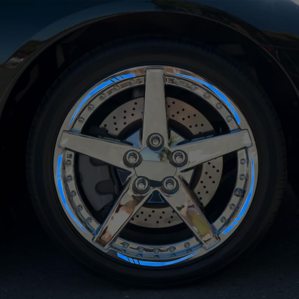 Reflective Stripe Wheel Rim Sticker for Motorcycle Wheels Set of 12 Pieces