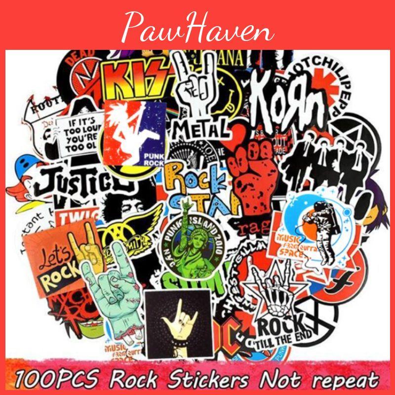 Klassische Rockband-Aufkleber Für DIY-Graffiti Wasserdicht Und Rückstandslos 100 Stück