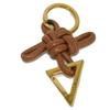 Used 11897 Triangle Key Ring 619100 V0050 2650 7950 Current Logo Ring Charm Intrecciato Brown Unisex from Japan