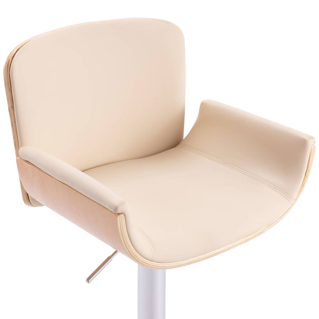 Cream Faux Leather Bar Stool