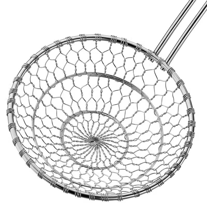 Heavy-duty Stainless Steel Spider Strainer, Skimmer for Cooking, Frying & Draining- Kitchen Tools