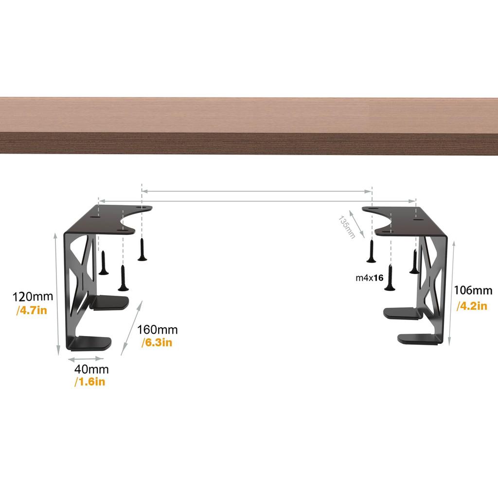 Monzlteck Under-Desk Holder Stealth Mount for PS5, Compatible with PlayStation 5 Disc & Digital Edition Consoles