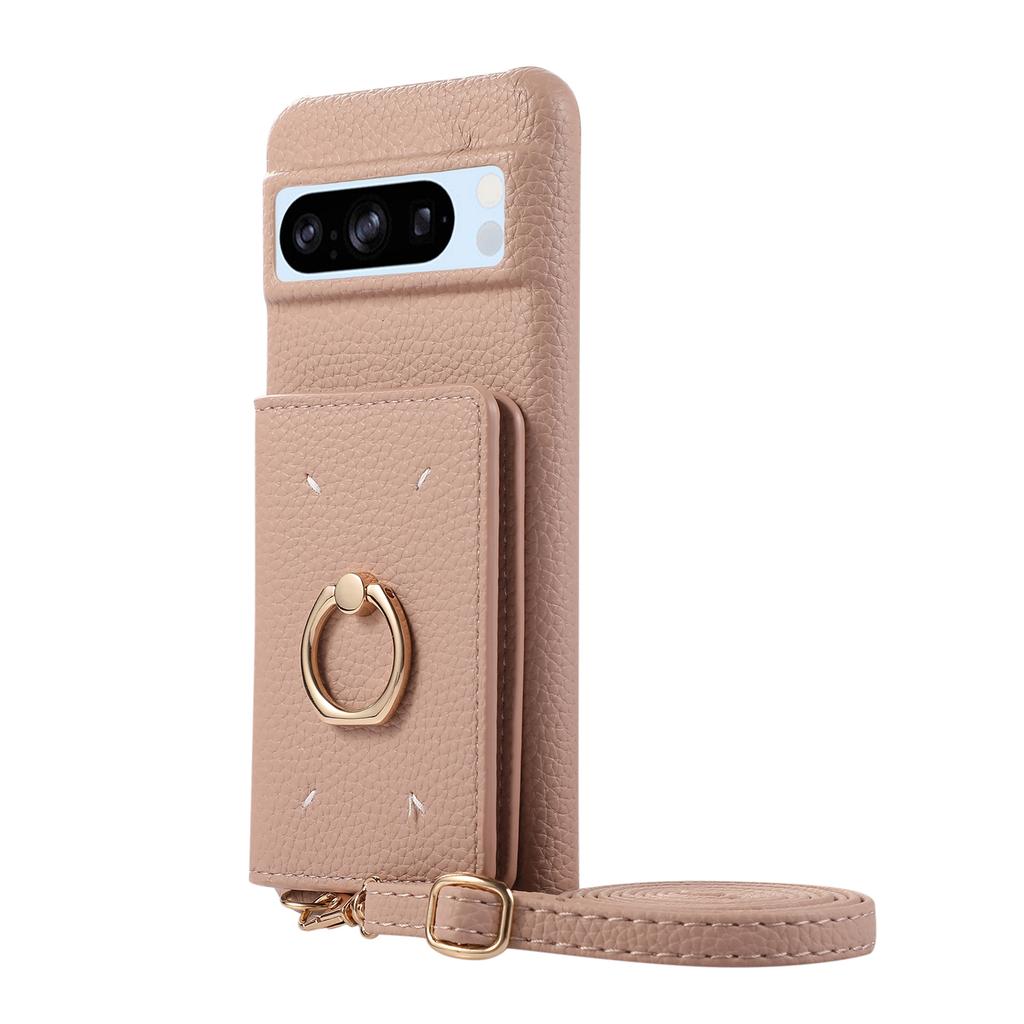 Crossbody Cards Bag Wallet Leather Ring Holder Case For Google Pixel 8 Pro 8A 7A 7Pro Long Lanyard Rope Kickstand Pocket Cover