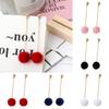 Concise schattige pluizige bal lange bungelende vrouwen oorbellen hanger sieraden ornament