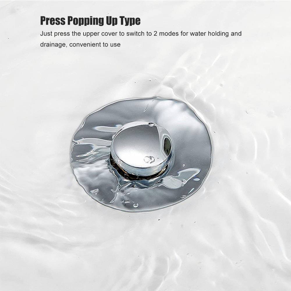 Push Button Sink Drain Stopper Stainless Steel Basin Drain Filter Sink Strainer  Utility Sink