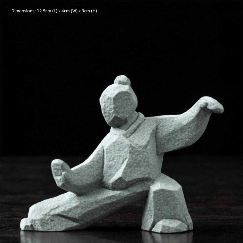 

Chinese Style Tai Chi Kung Fu Statue Natural Handmade Tea Pet Figurine Heavy-duty Artificial Stone Fish Tank Landscape Sculpture