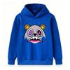 Kids Boys Girls Cute Cartoon Bear Graphic Pullover Hoodie, Cool X Eye Angry Bear Print Long Sleeve Casual Sweatshirt for Daily Wear Party Street