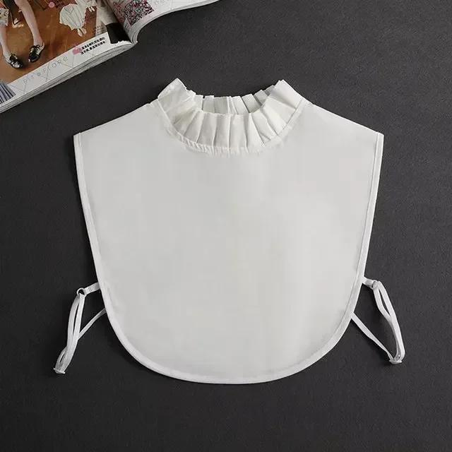 Fashion  Front Tie White Fake Collar for Women Stand Detachable Collar Fake Girls Vintage Lace Ladies False Blouse Collar