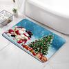Winter Weihnachten Duschvorhang Set Niedlicher Schneemann Rote Vögel Geschenke Wald Zeder Neujahr Xmas Badezimmer Deko Duschvorleger Toilettensitzbezug
