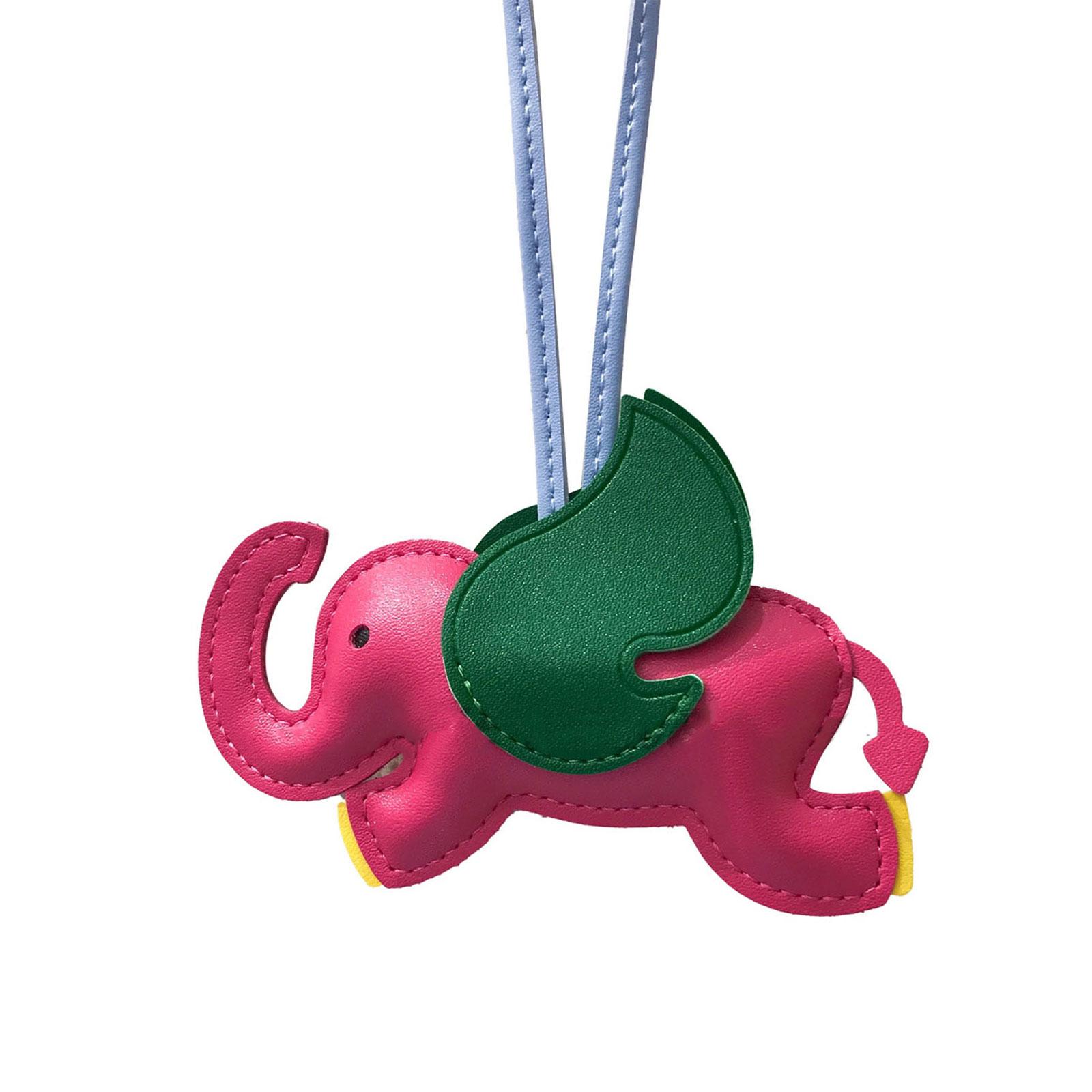

Милый брелок в виде слона из искусственной кожи, подвеска в виде животного, модный брелок для сумки, украшения для рюкзака, держатель для ключей от машины горячий розовый