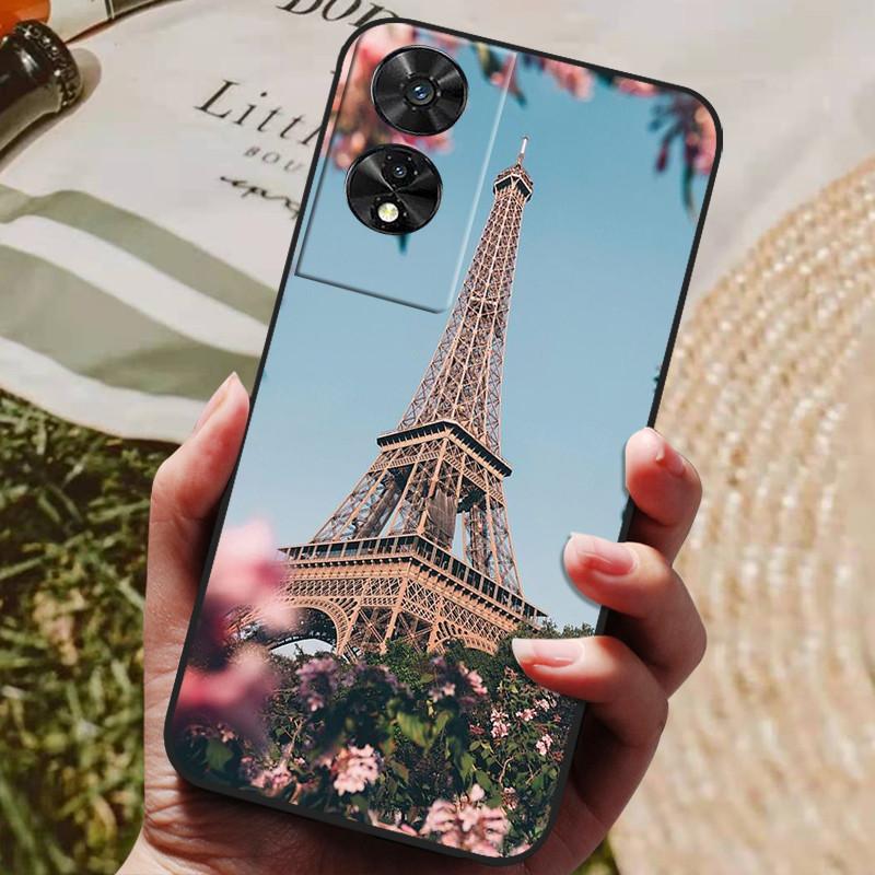 For TCL 505 Case 2024 Soft Black Silicone TPU Phone Back Cover for TCL 505 Protective Capa Funda Bumper for TCL505 Shells 6.75"