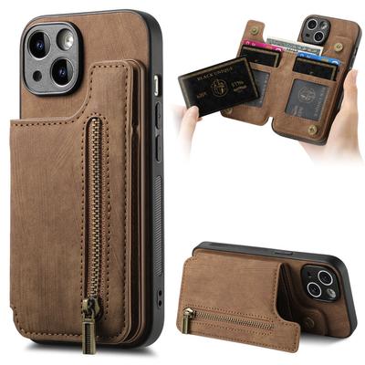 Zipper Cards Solt Wallet Kožené pouzdro pro iPhone 16 Pro Max 15 14 Plus 13 12 11 XS XR Se2022 Kapesní magnetický kryt s dvojitou přezkou