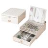2-Layer Jewelry Box with Mirror Dust-proof Jewelry Storing Organizer Jewelry Display Holder  Rings