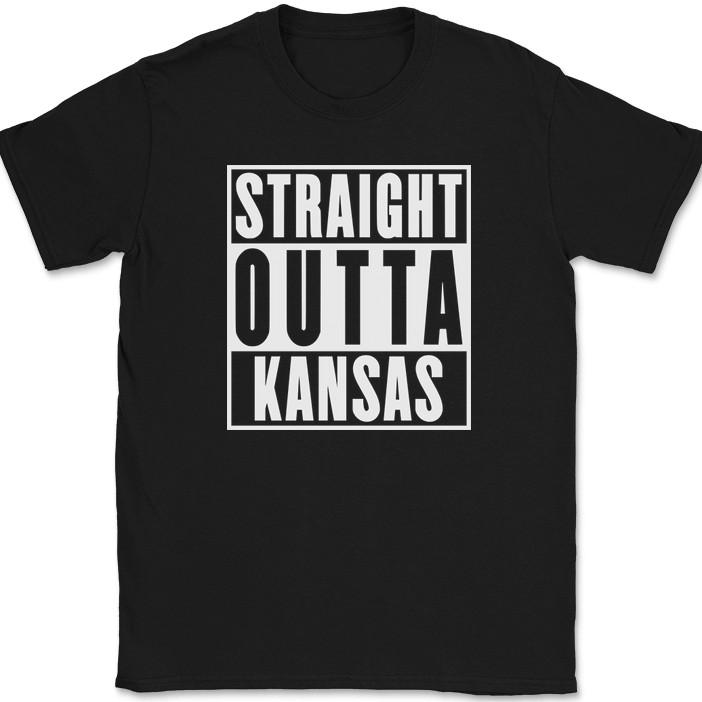 

Straight Outta Kansas T-Shirt Funny Humor State Pride Home US Tee 4XL