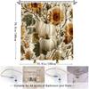 1pc Extra Large Autumn Shower Curtain - Elegant Floral Bathroom Decor with Sunflowers, Pumpkins, Beige/Orange/White/ Green