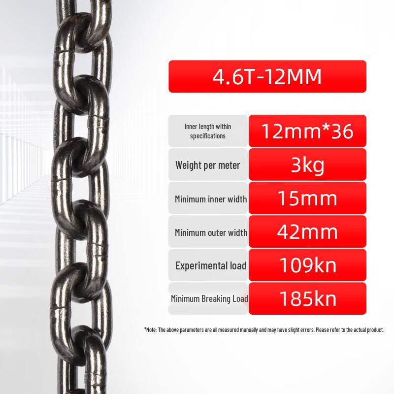 Black Polished Manganese Steel Lifting Chain CN plug (adapter included)