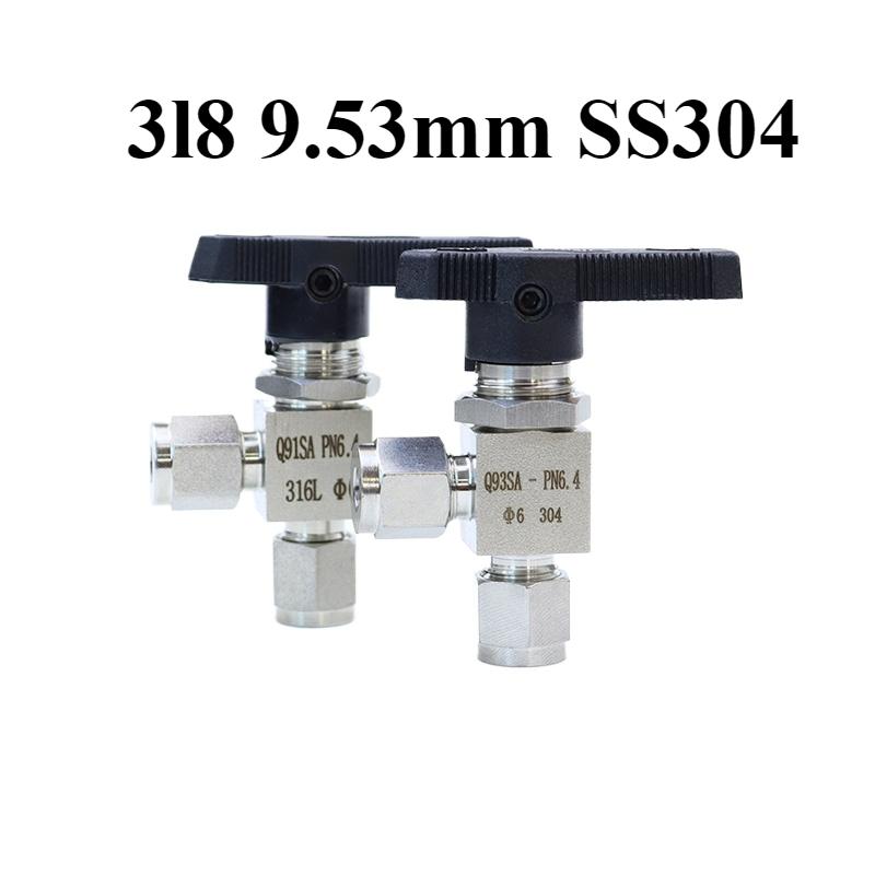 3 4 6 8 10 12 14 16 mm 1/8" 1/4" 1/2" Tube OD Compression Union 304 316 Stainless Steel Elbow Ball Valve Water Gas Fuel