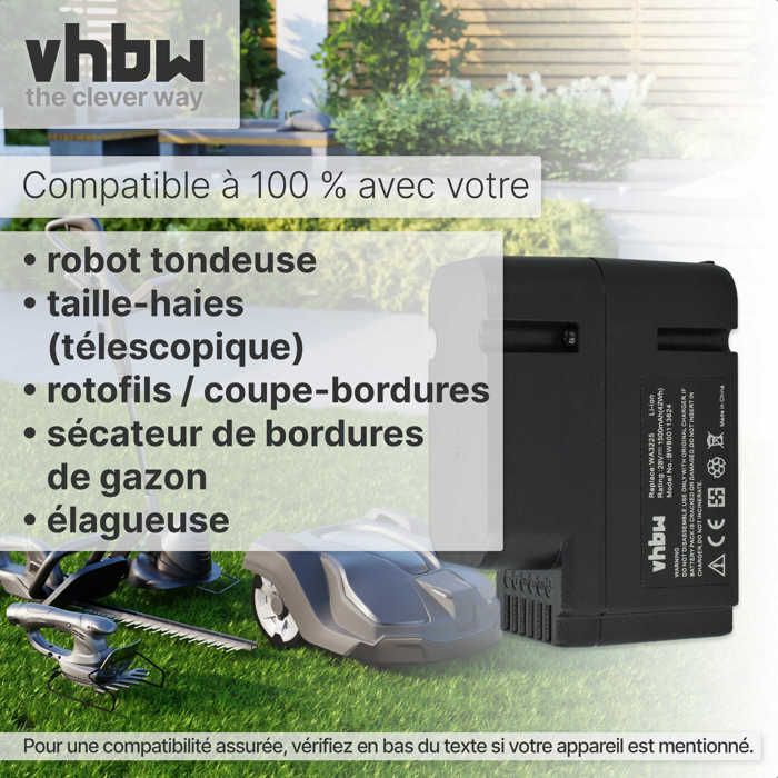 Vhbw Batterie tonteuse robot compatible avec Worx Landroid M1000 WG791E.1, M1000i WG796E.1, M500 WG754E, M800 WG790E.1 -