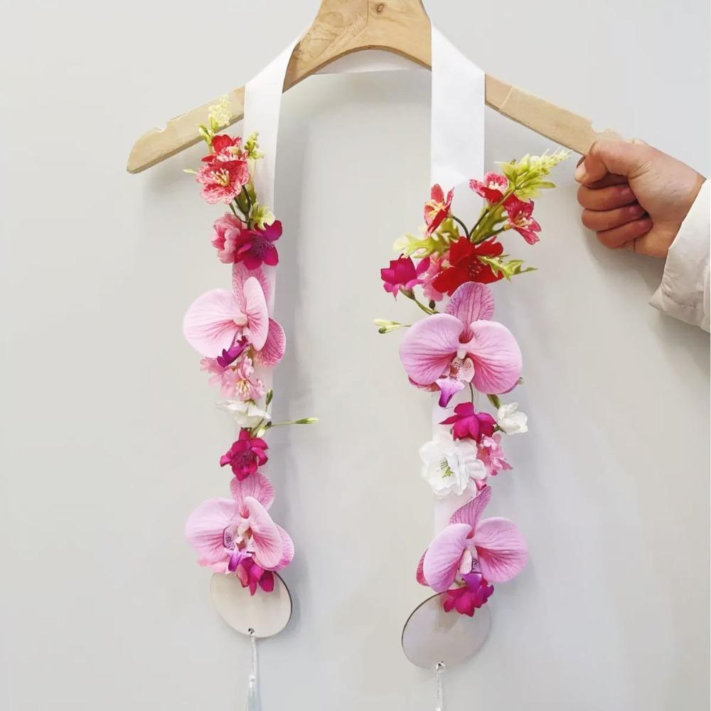 Multi-purpose Decorative Etiquette Ribbon Artificial Flower Welcome Sash Graduation Ceremony 06
