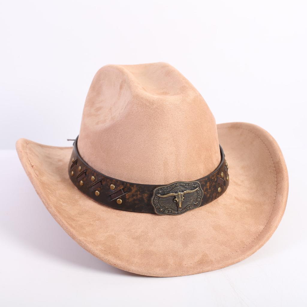 New Color Western Cowboy Hat Men's and Women's Commuting Versatile Simple Wind Wide Brim Top Hat Sun Hat