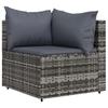 Vidaxl 4-Cz. Garden Lounge Set, Cushions, Grey PE Rattan