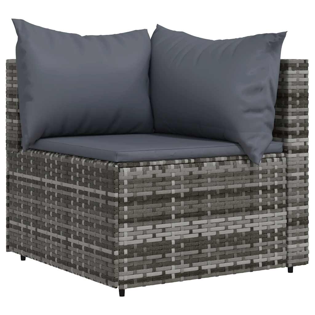 Vidaxl 4-Cz. Garden Lounge Set, Cushions, Grey PE Rattan