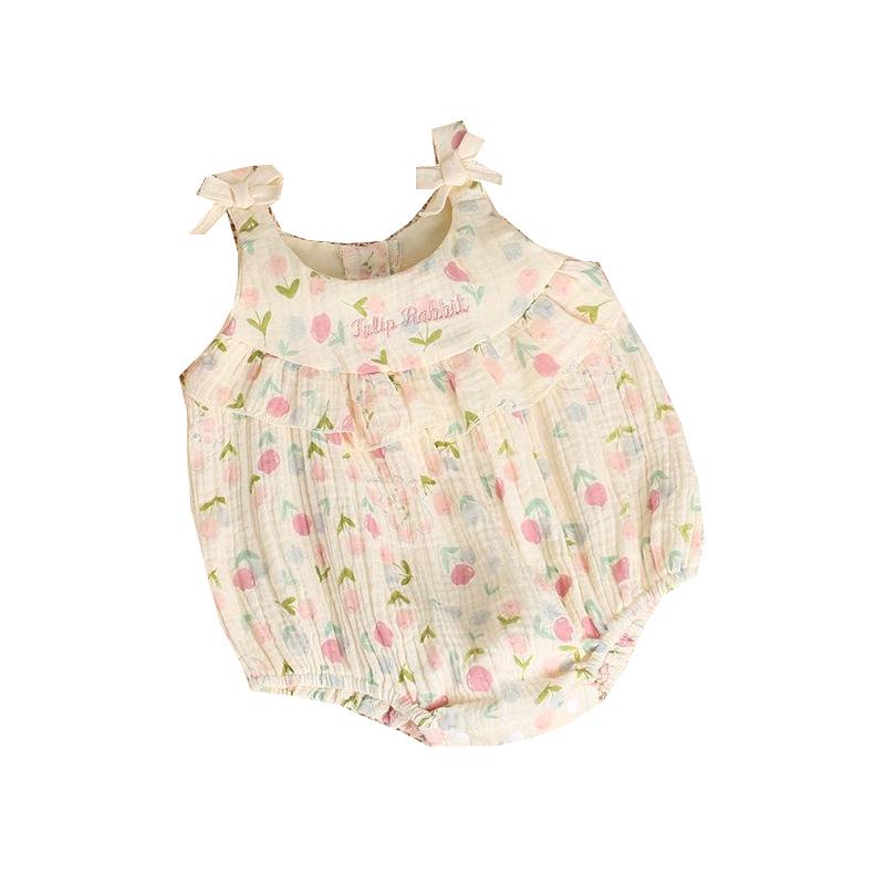 Dětský letní overal bez rukávů - Roztomilá a pohodlná kombinéza pro novorozence