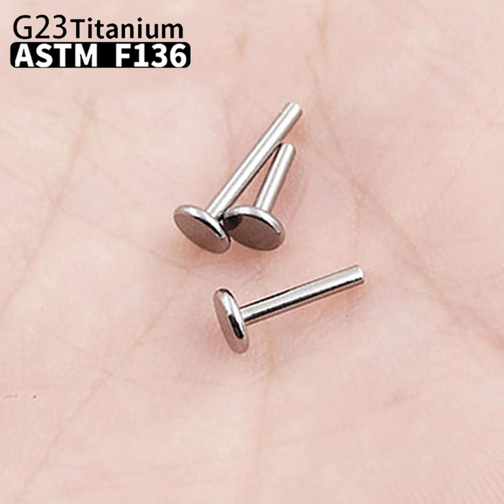 1/10 Pezzi Titanio Labret Stud Filettatura Interna Push Pin Trago Helix Conchiglia Septum Base Piatta Plug-in Gioielli per Piercing all'Orecchio