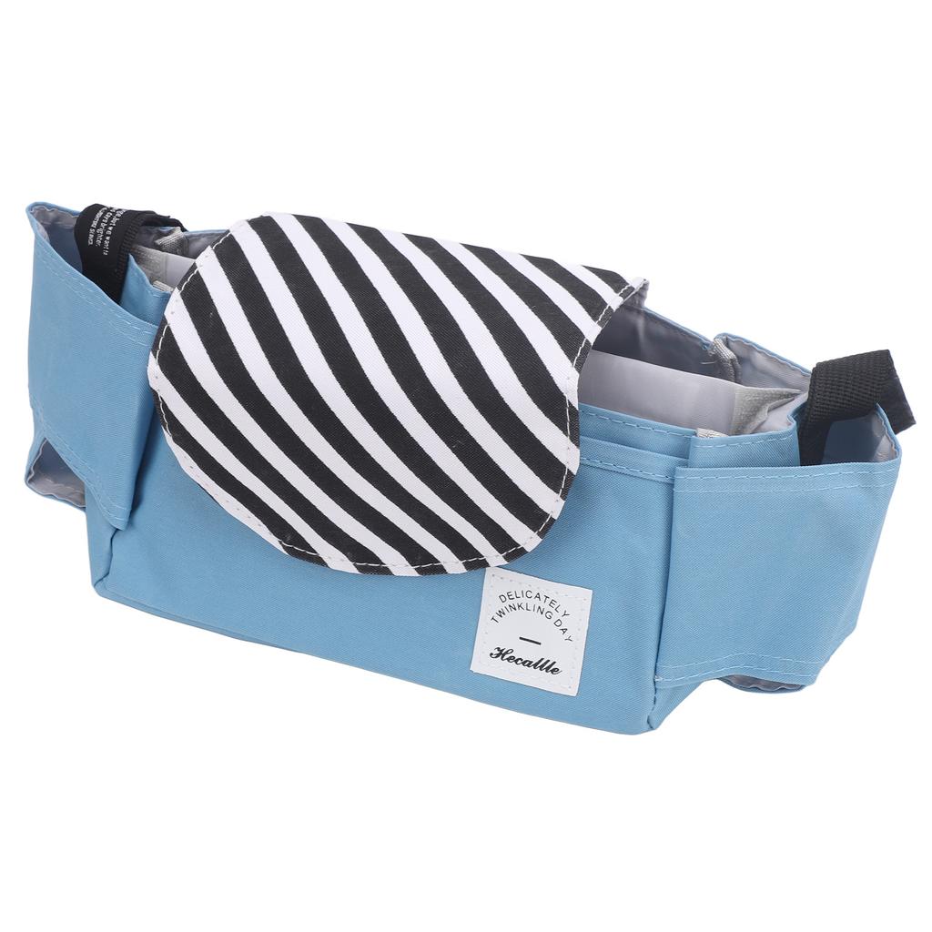 Universal Stroller Organizer with Cup Holders Polyester Waterproof Stroller Storage Bag Attachment for Phone