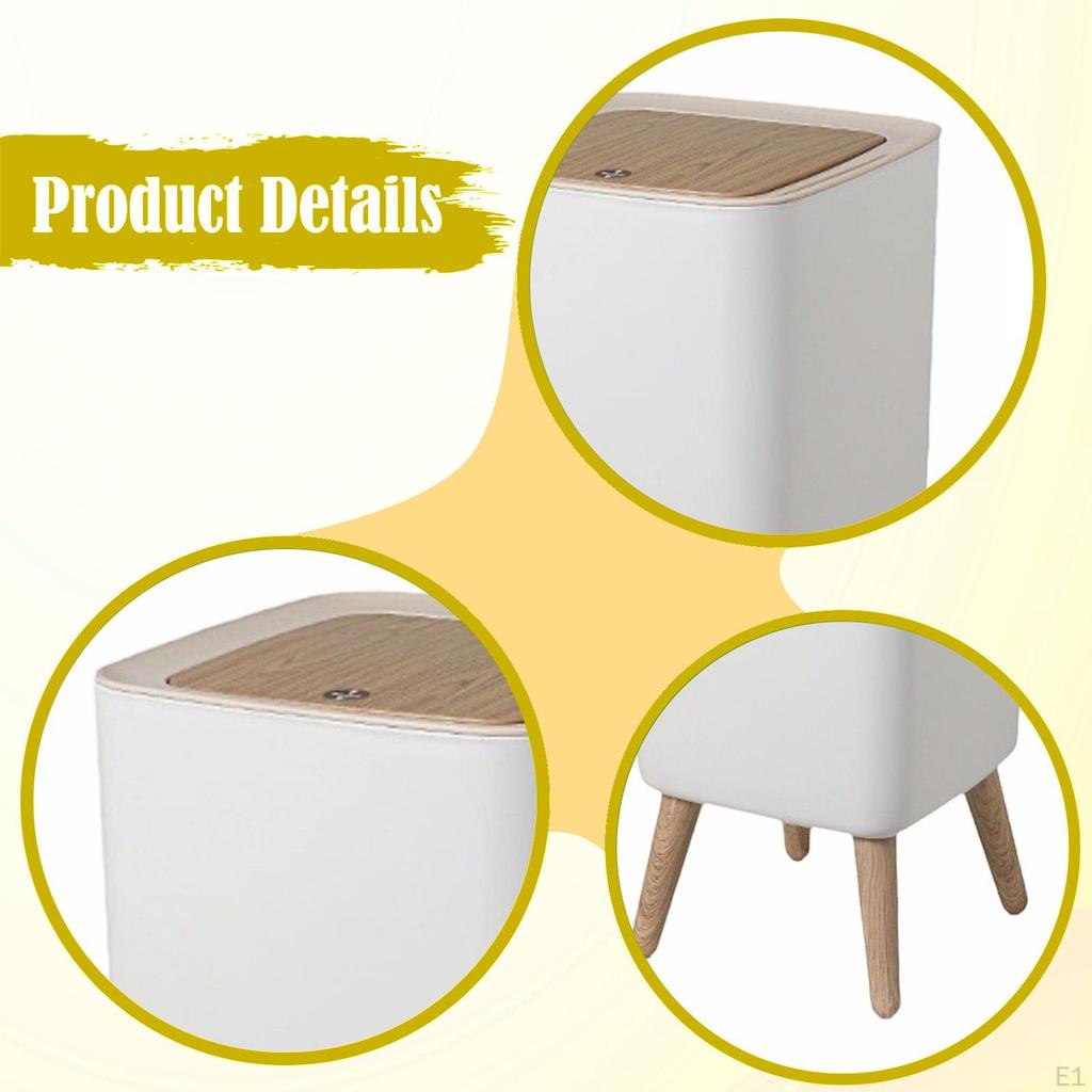 Trash Can with Lid Garbage Wastebasket Practical Multipurpose Waste Bin for Office