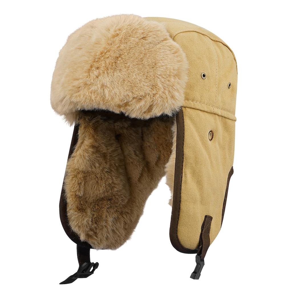 Clape Aviator Flight Cap for Men and Winter Pilot Hat with Ear Fleece 3 Perfect for Outdoor Activities like and Unisex Russian Hat Women, Flaps,