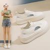 Canvas shoes women's summer hollow fisherman shoes one pedal lazy pregnant women versatile black big head board shoes sports trend