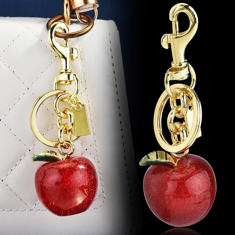 Red Cherry Crystal Bag Pendant Keychain Cherry Pendant Women'S Bag Accessories Fashion Red Delicate Bag