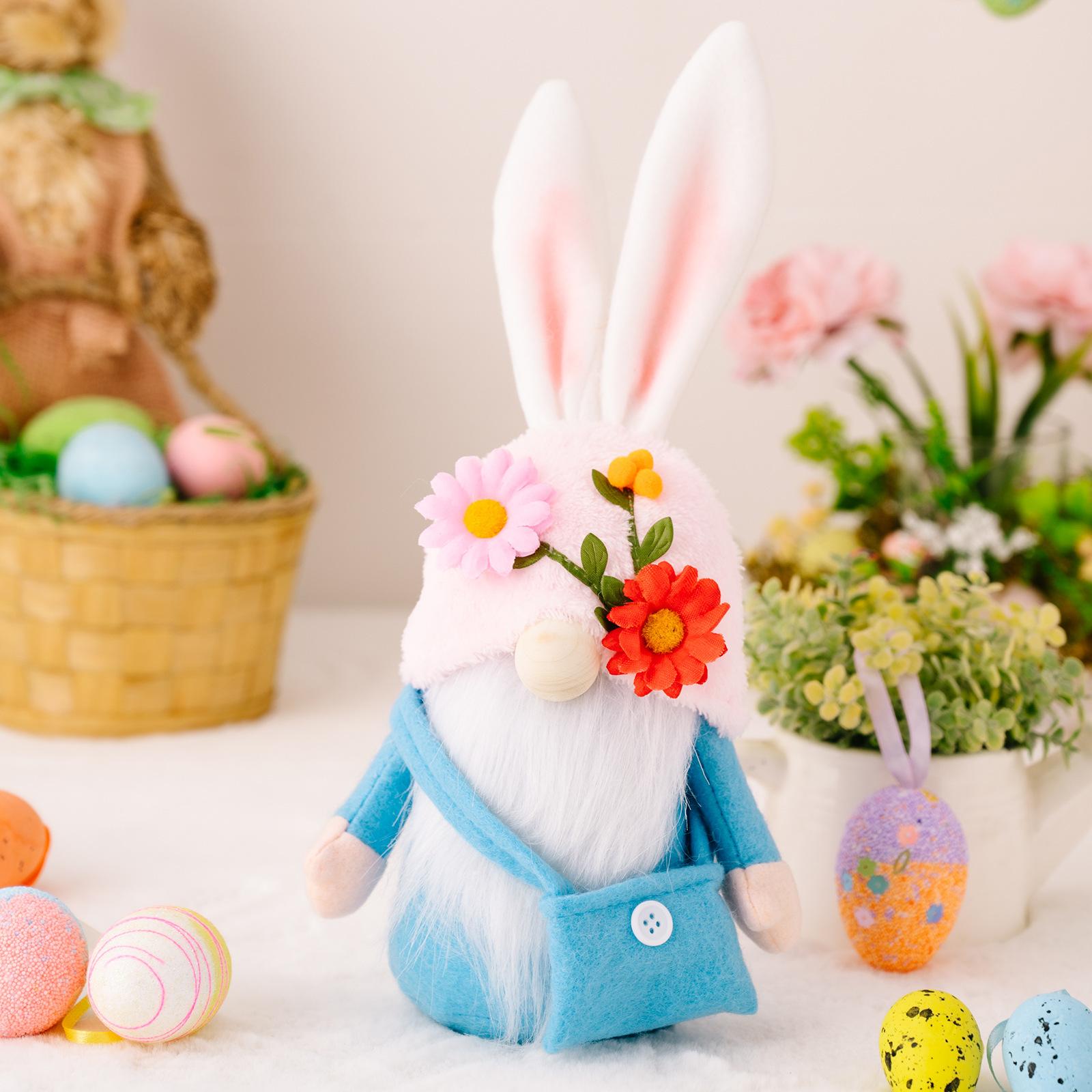 

Handmade Swedish Elf Figurines Spring-themed Spring Collectible Rabbit Ornament Handmade Easter Gnomes Decoration For Easter