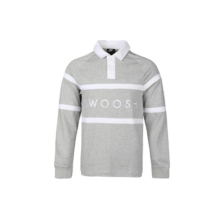 

New Nike As M Nsw Swoosh Rugby Polo Shirt Men s Gray CV0170-063 XL