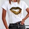 Γραφικό T-shirt 90s Γυναικείο Κοντομάνικο Ρούχα Y2k Γυναικεία T-shirts με 3D Εκτύπωση Ζουμερά Χείλη Καλοκαιρινά Χείλη Λεοπάρ Γυναικεία Μόδα T-shirts