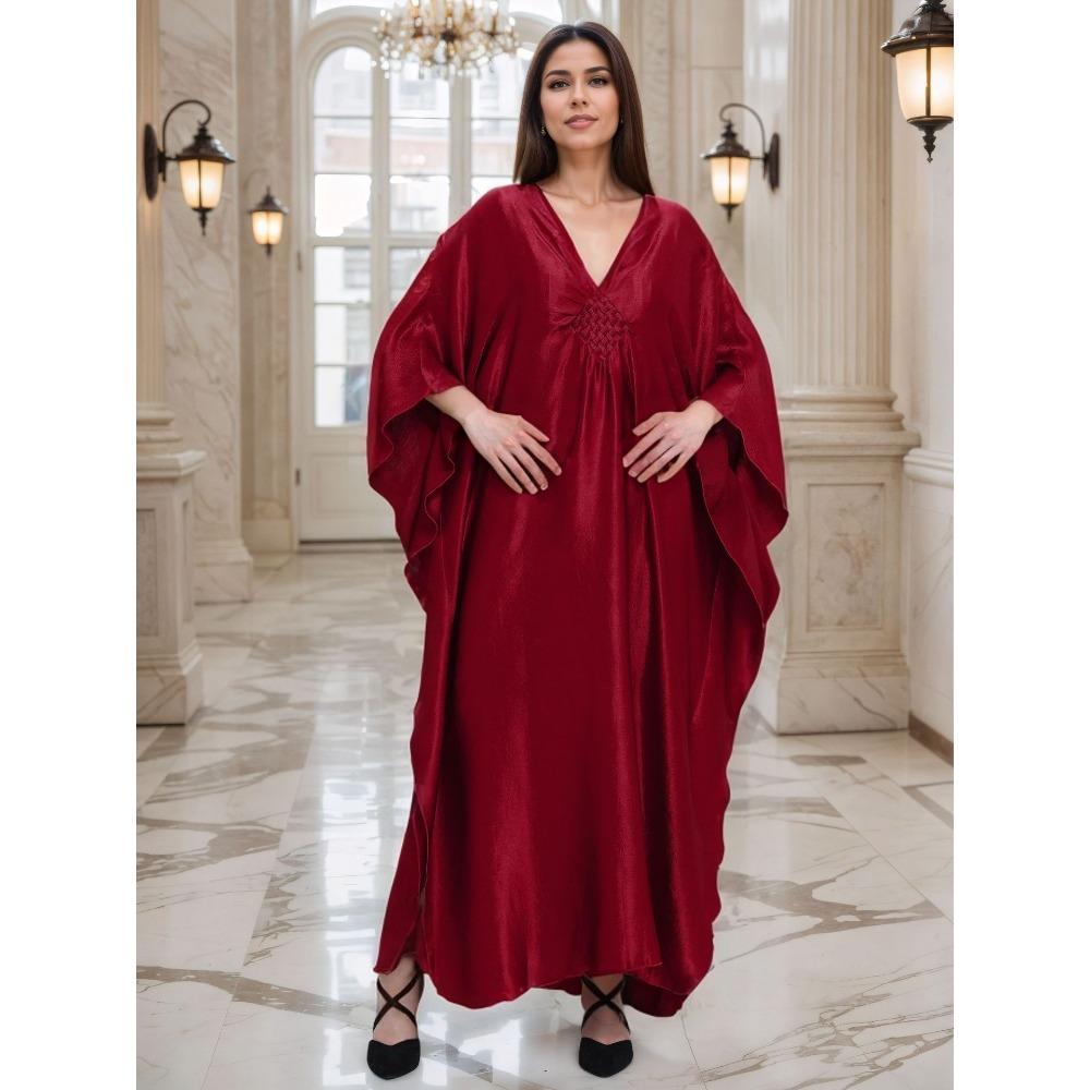 Gold Luxury Beach Dress Woven Holiday Robe Loose Plus Size Turkish Kaftan Dress