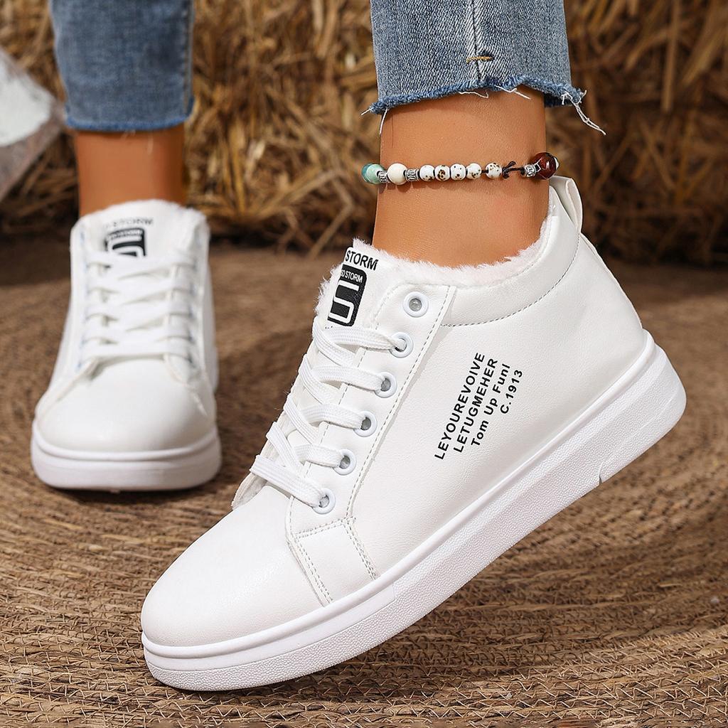 Nowe Śniegowce Zimowe Outdoorowe Buty Damskie Ciepłe Pluszowe Buty Casual Damskie Sznurowane Modne Trampki Platforma Śniegowce