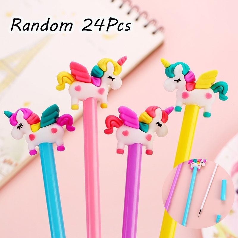 

1Pc Kawaii Unicorn Gel Pens Cute Cartoon Neutral Pens Random 0.5mm Black Ink Writing Supplies School Office Stationery Gifts Back To School Season Random style 1Pc