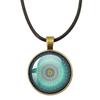 Klassische Lebensblume Seilkette Glasanhänger Halsketten Mandala Elegante und komplexe Muster Halsketten Damen Cabochon Schmuck