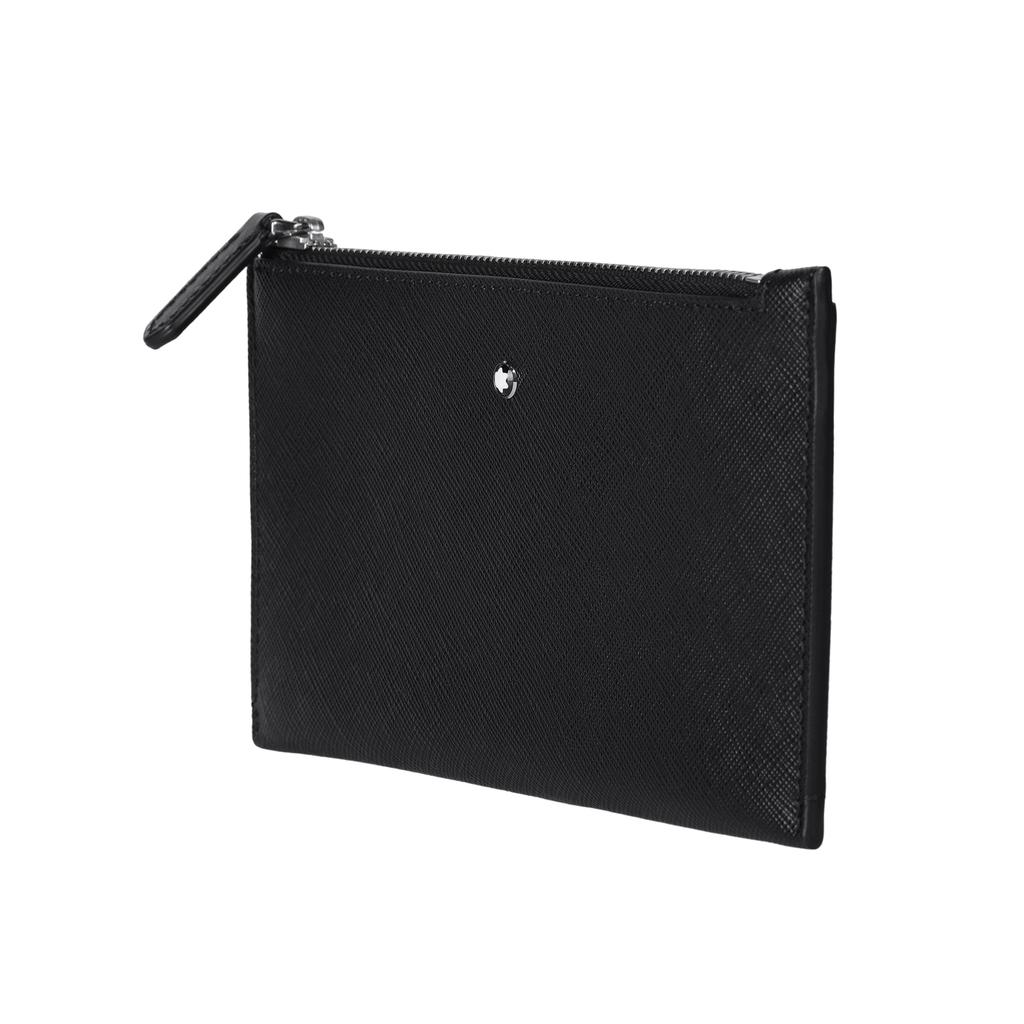 Montblanc Zipper Closure Leather Mini Clutch Men clutch Black 128574