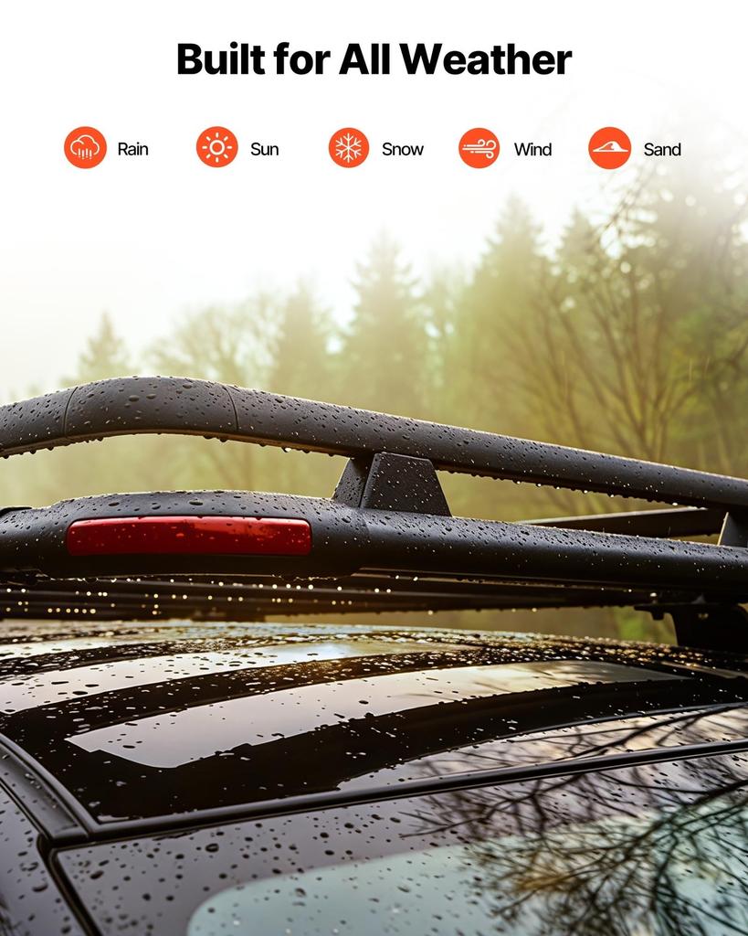 Roof Rack Cargo Basket, 1626 x 990 x 115 mm, Heavy Duty Roof Top Carrier Basket with Extension, 90.72 kg Capacity, All-Weather Car Top Luggage Holder,