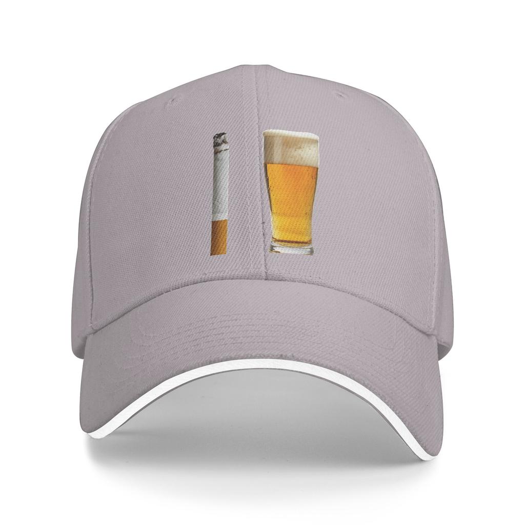 Spring Funny Beer Cigarette Baseball Cap  Outdoor Sports Casual Design Sun Trucker Hat UnisexTeens Sunscreen Snapback Cap