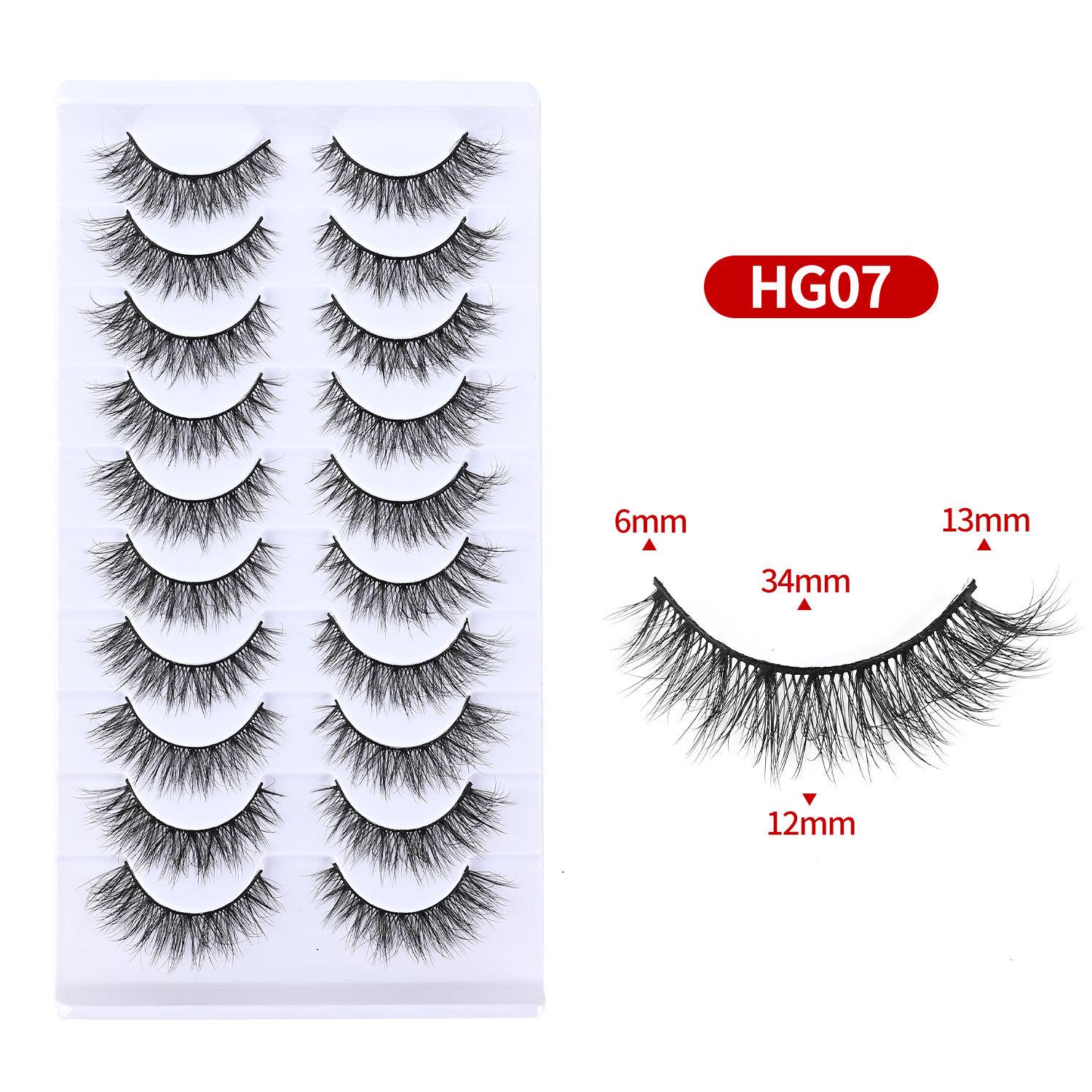 

10 пар пушистых цветных накладных ресниц - европейский и американский стиль