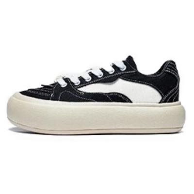 Li Ning Látkové Pufované Platformové Nízké Sportovní Ležérní Boty Dámské tenisky Černá Bílá AZGT026-5